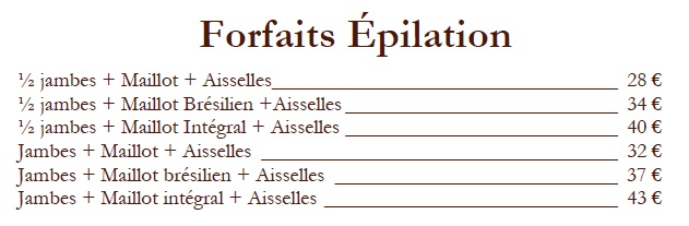 Tarifs forfaits pilations